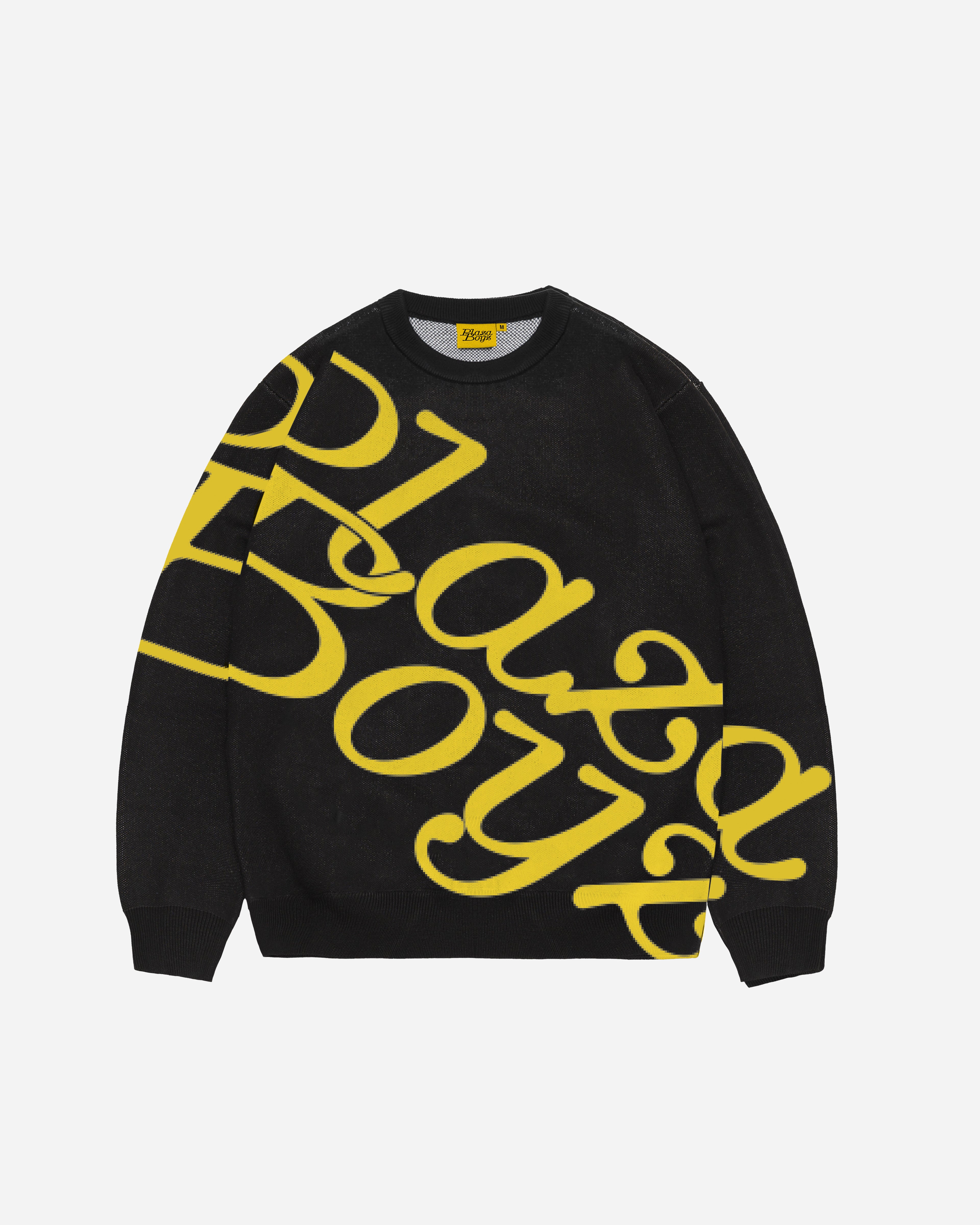 OG-SCRIPT AOP KNIT - BLACK